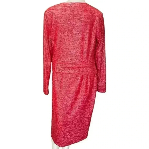 Calvin Klein Metallic Faux-Wrap Sheath  Dress sz 12 - Picture 5 of 10